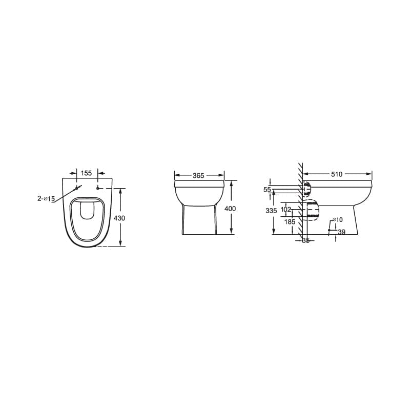 Modern white close coupled toilet with cistern and soft close seat (SLK630) in sleek design for contemporary bathrooms. Perfect WC for small spaces. Shop bathroom4less.co.uk.