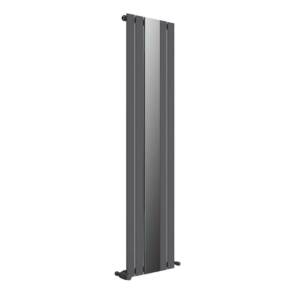 iBathUK Apex Vertical Single Panel Radiator, Single Slim Flat Mirrored Panel Radiator, Designer Radiator