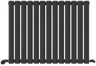 iBathUK Strata Vertical Radiators, Single Oval Panel Radiator Anthracite , Designer Radiators, Single Panel Radiators