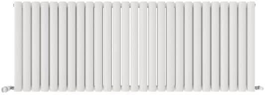 iBathUK Strata Horizontal Radiators, Double Oval Panel Radiator White , Designer Radiators, Double Panel Radiators