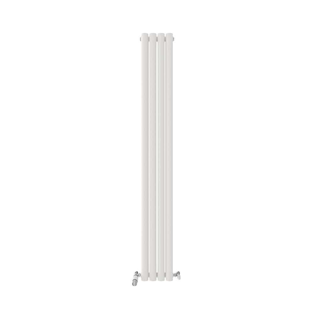 iBathUK Strata Vertical Radiators, Double Oval Panel Radiator White , Designer Radiators, Double Panel Radiators