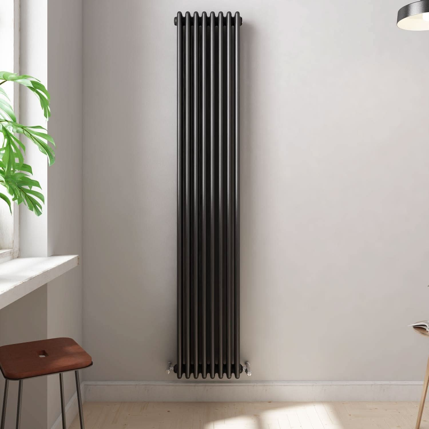 iBathUK Regency Tall Vertical Column Radiator, Triple Panel Radiators, Slim Radiator, Wall Mounted for Bathroom,Kitchen,Living Room with Radiator Valve