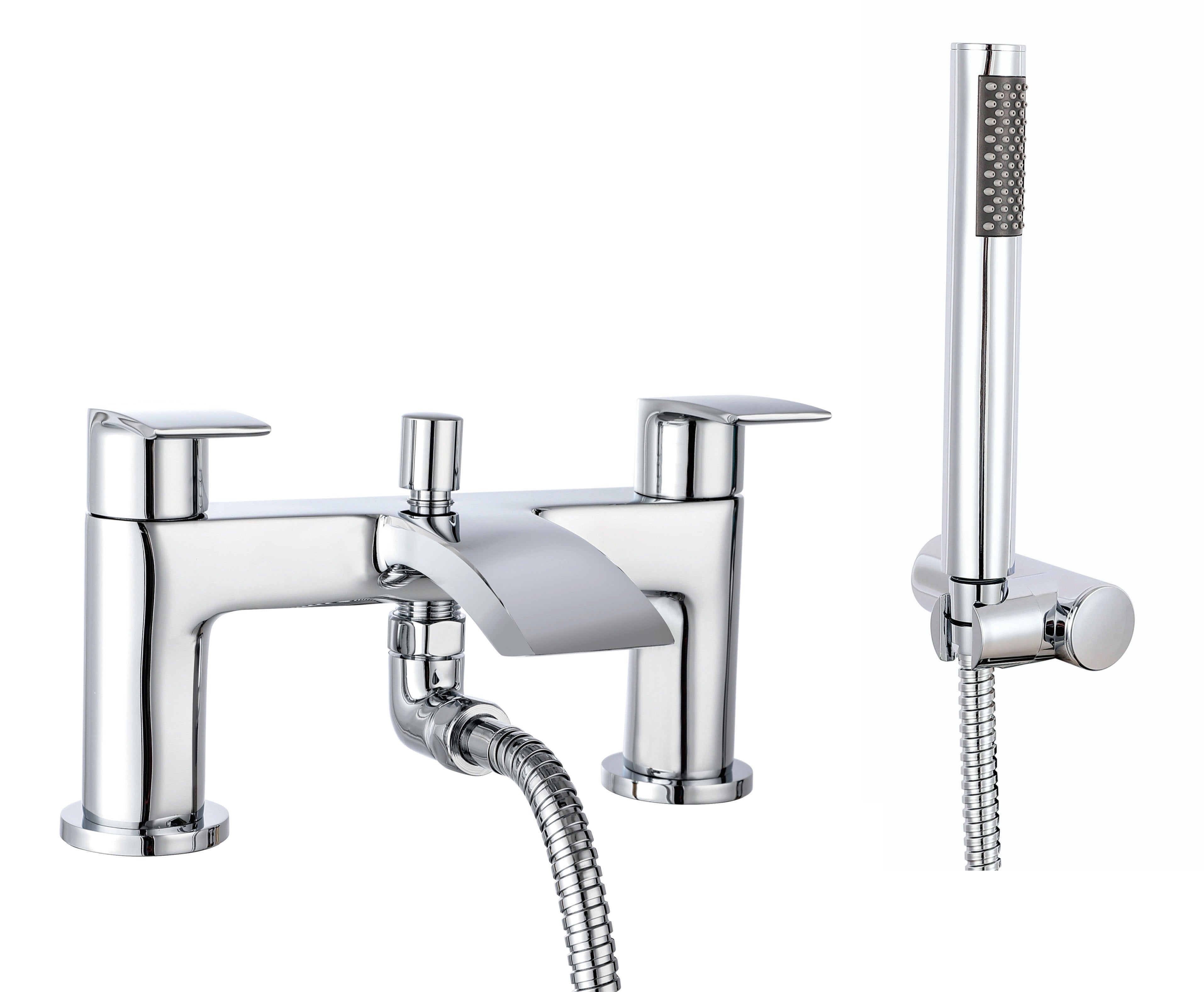 Modern Carter Bath Shower Mixer in Chrome finish, ideal for contemporary bathrooms. Includes easy-to-use controls and sleek design. Available at Bathroom4Less, perfect for UK homes seeking style and functionality.