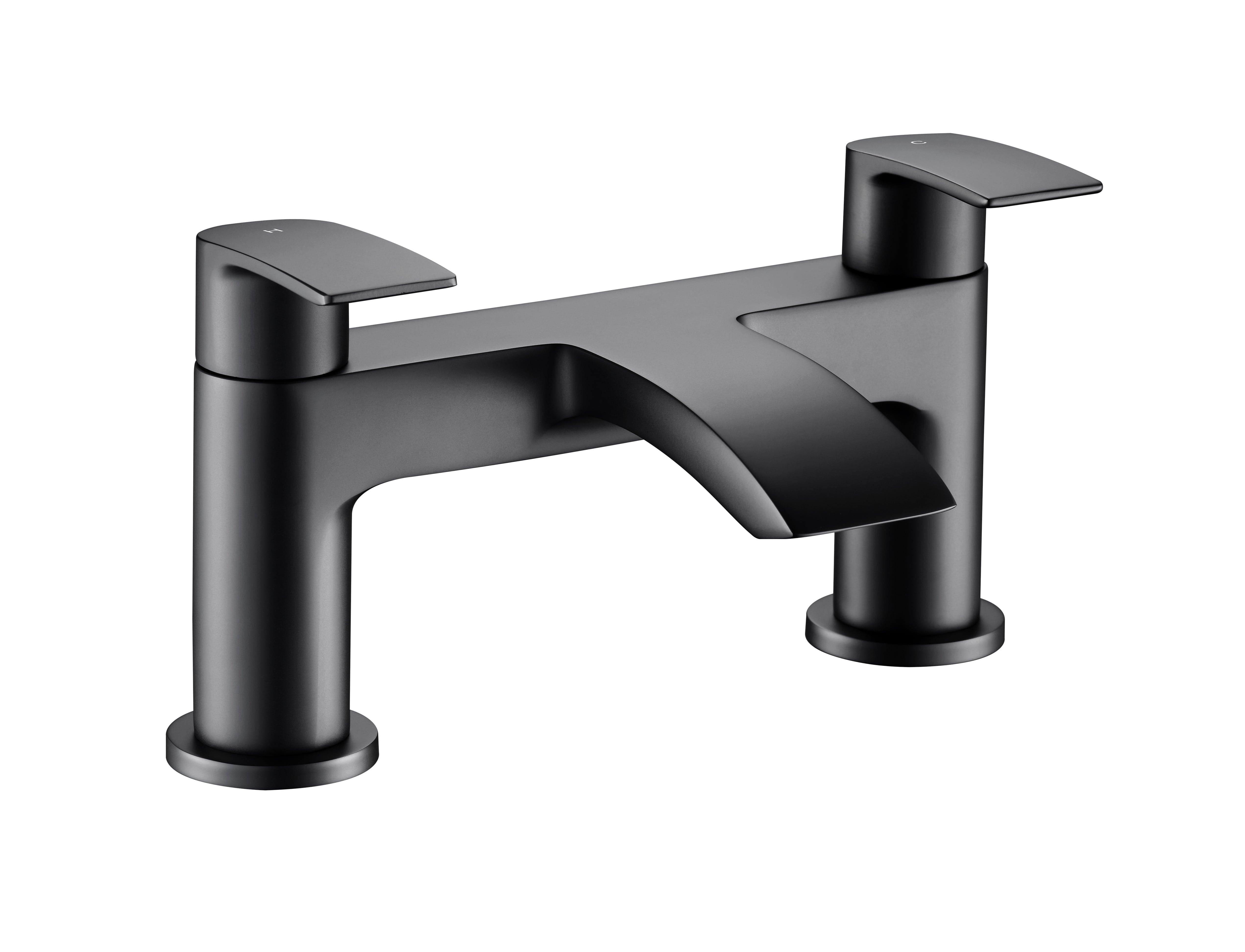 Carter Bath Filler Tap in Matt Black finish, modern and stylish, perfect for contemporary bathrooms. Ideal for luxury and functionality. Shop now at Bathroom4less.