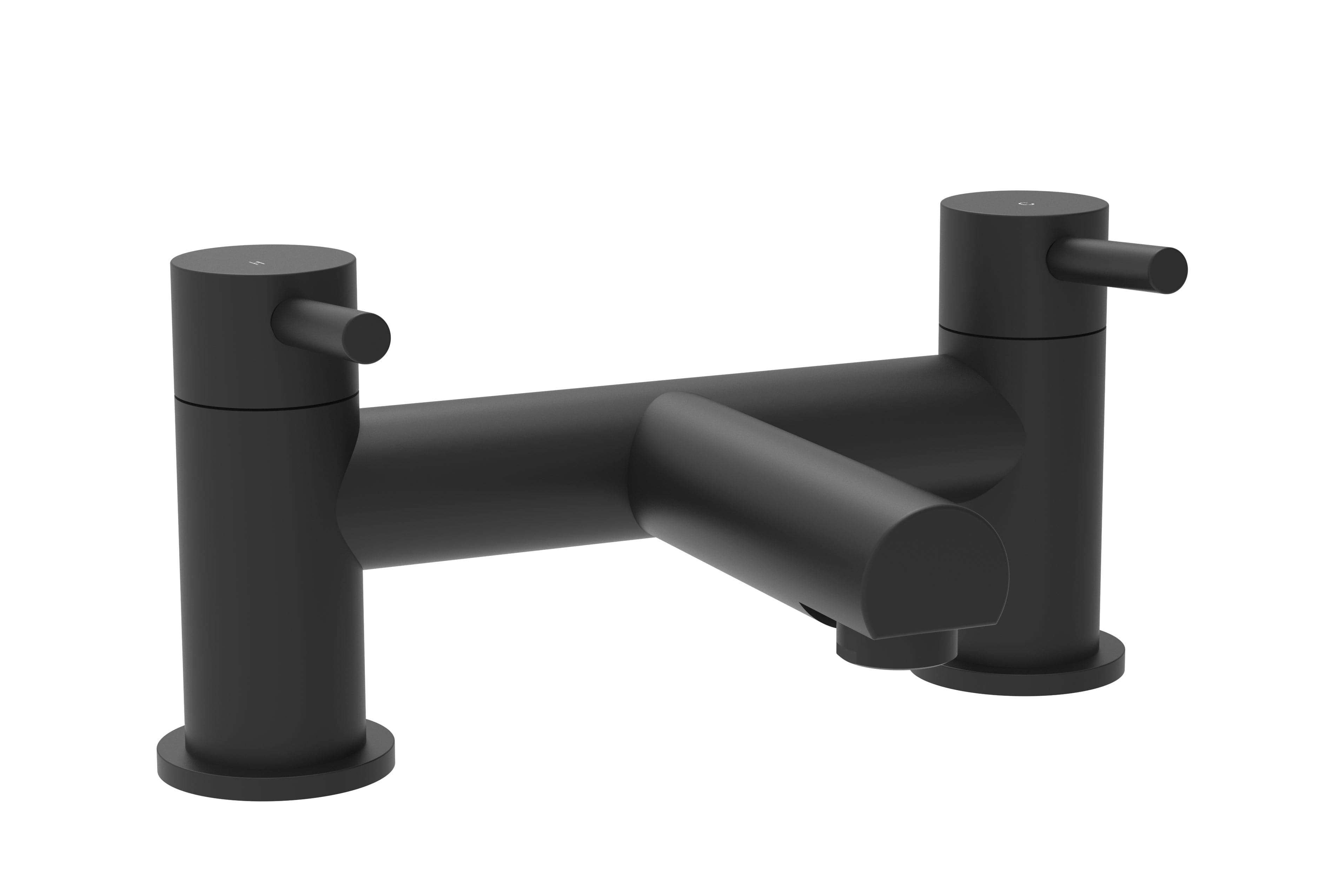 Dixon Round Bath Filler Mixer Tap in Matt Black - Stylish design, ideal for modern bathrooms. Buy now for luxury and elegance. 