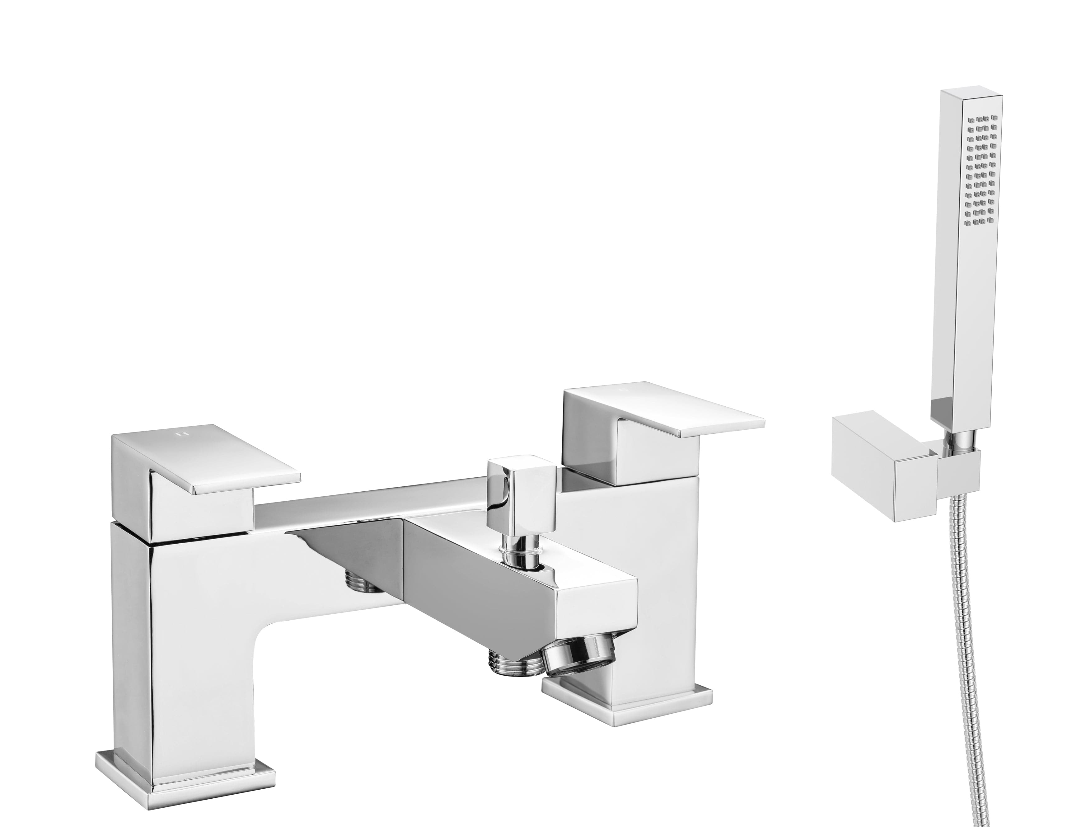 Munro Bath Shower Mixer Tap with Kit in Chrome - Stylish, modern design perfect for contemporary UK bathrooms, featuring easy installation and high-quality finish.