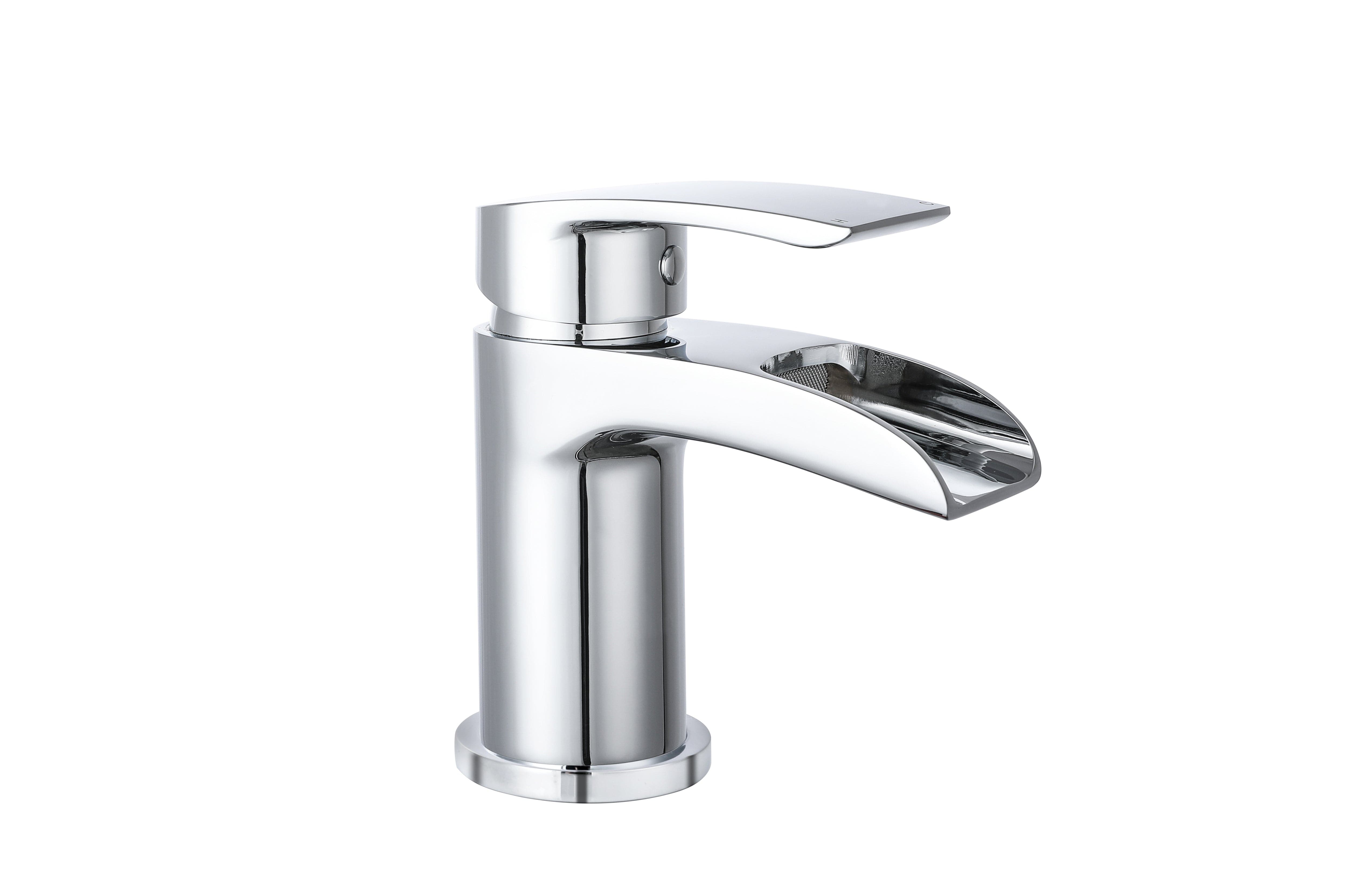 Symphony Round Waterfall Mono Basin Mixer Tap with Waste - Chrome