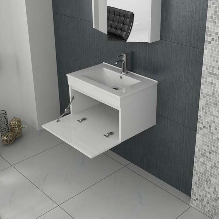 Venus 700 White WH unit and Slim basin, a stylish addition to modern bathrooms. Ideal for small spaces, featuring sleek design and high-quality materials. Buy now at Bathroom4Less.