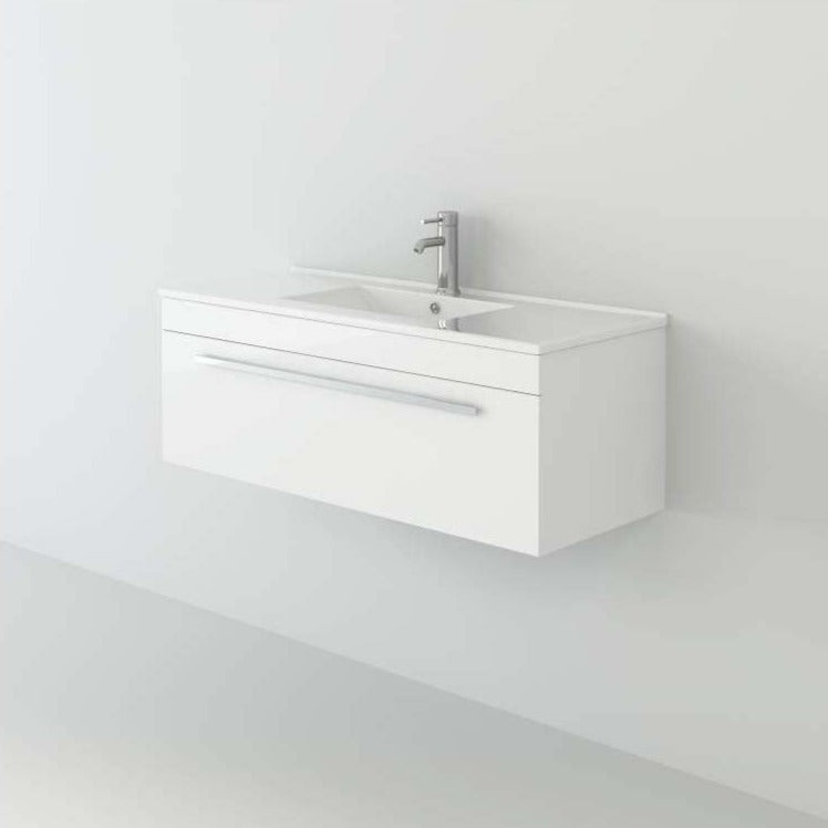 Venus 1000 White WH Unit with Slim Basin - Stylish Bathroom Vanity for Modern UK Homes - Bathroom4Less.co.uk