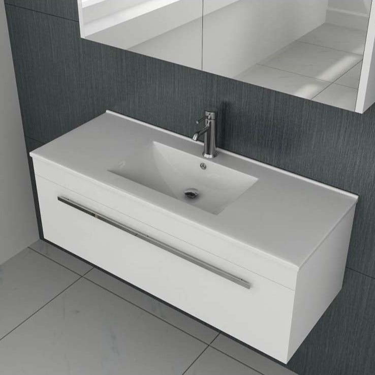 Modern Venus 1000 White WH Unit with Slim Basin – Stylish Bathroom Vanity, Compact Storage Solution, Sleek Design, Premium Quality, Perfect for Contemporary Bathrooms