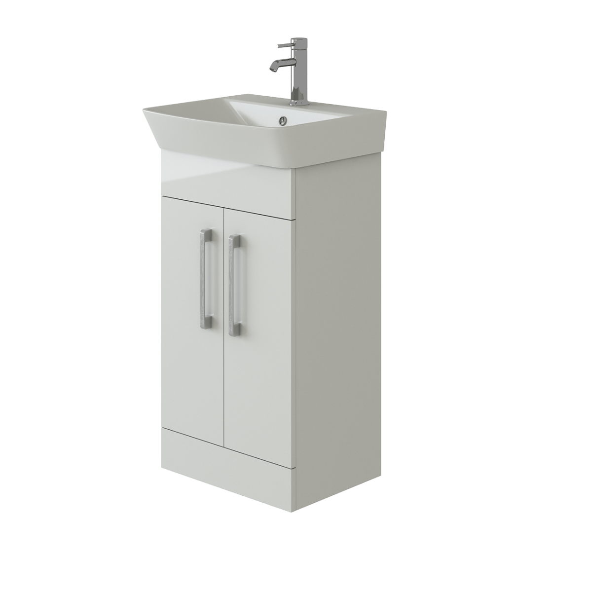 Modern 2 Door Floorstanding Vanity Unit With Basin - White