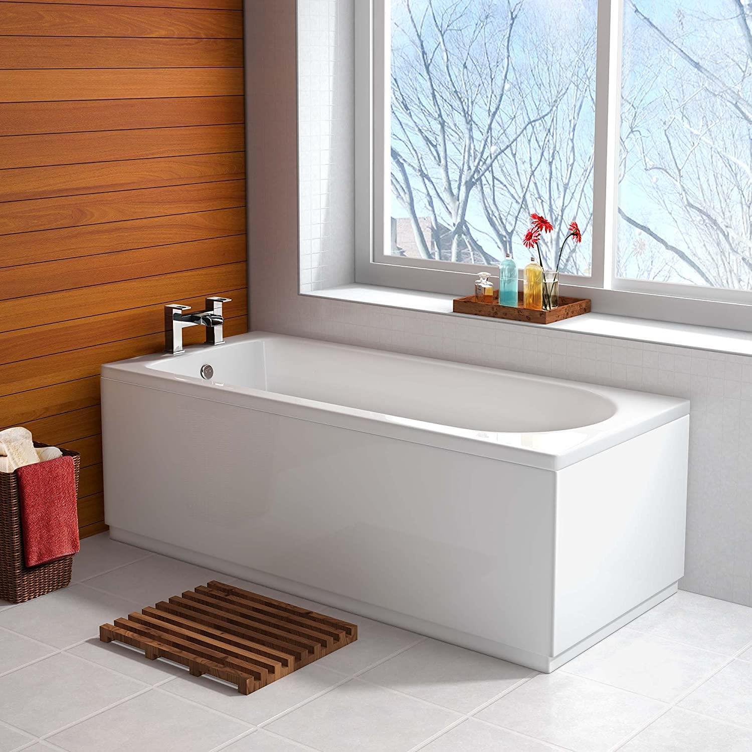 Bath Bathtub Round Single Bathroom Ended Straight Resin White Bathtub Soak