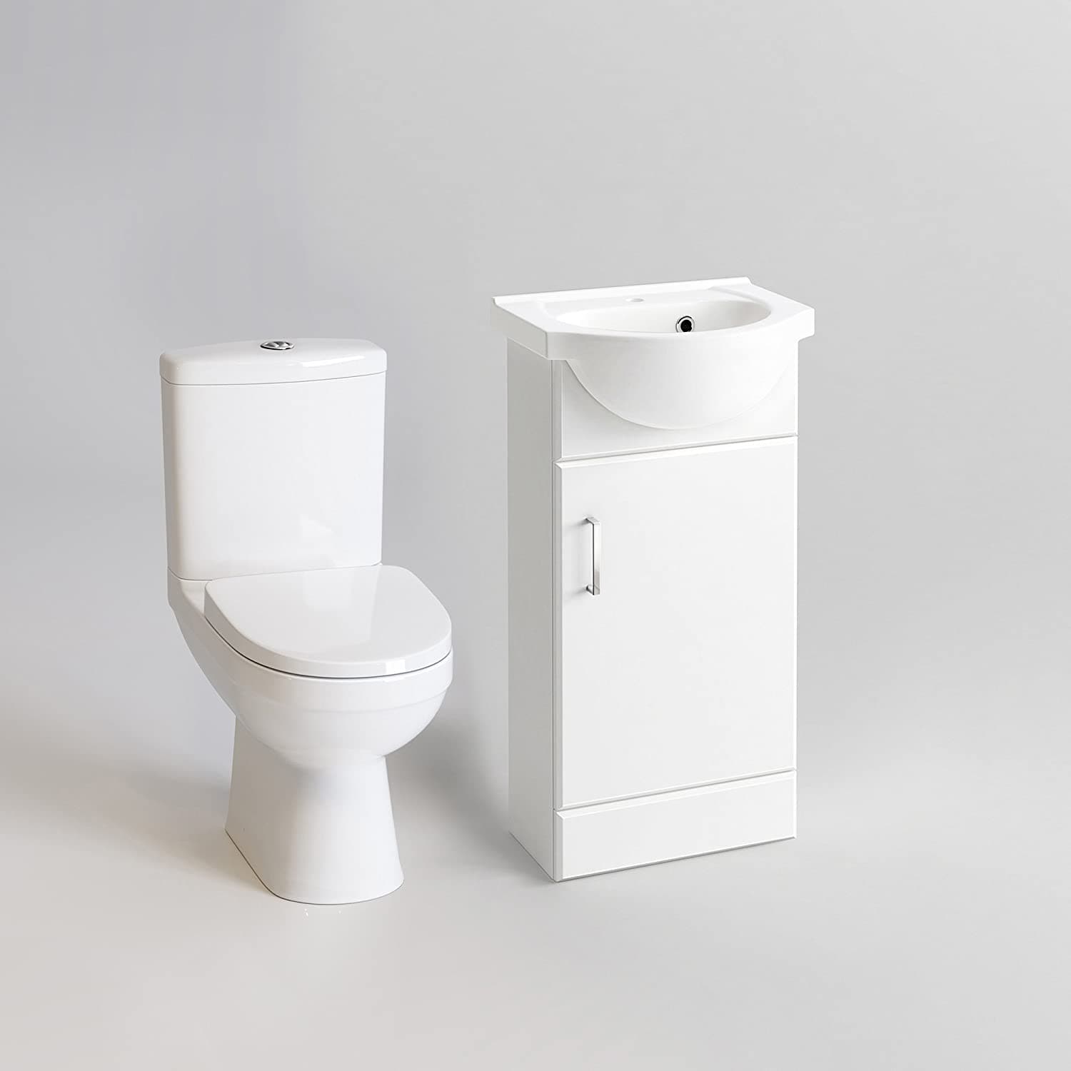 Petite Modern Bathroom Suite - Gloss White