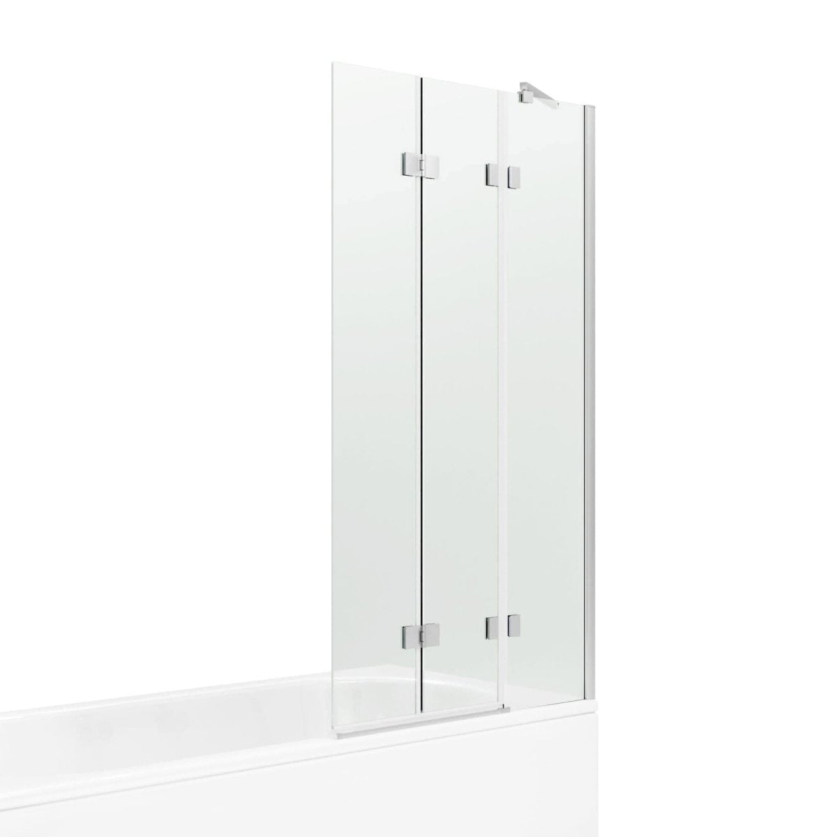 Modern Folding Shower Bath Screen With Panel - RH - 1400mm x 800mm - Chrome