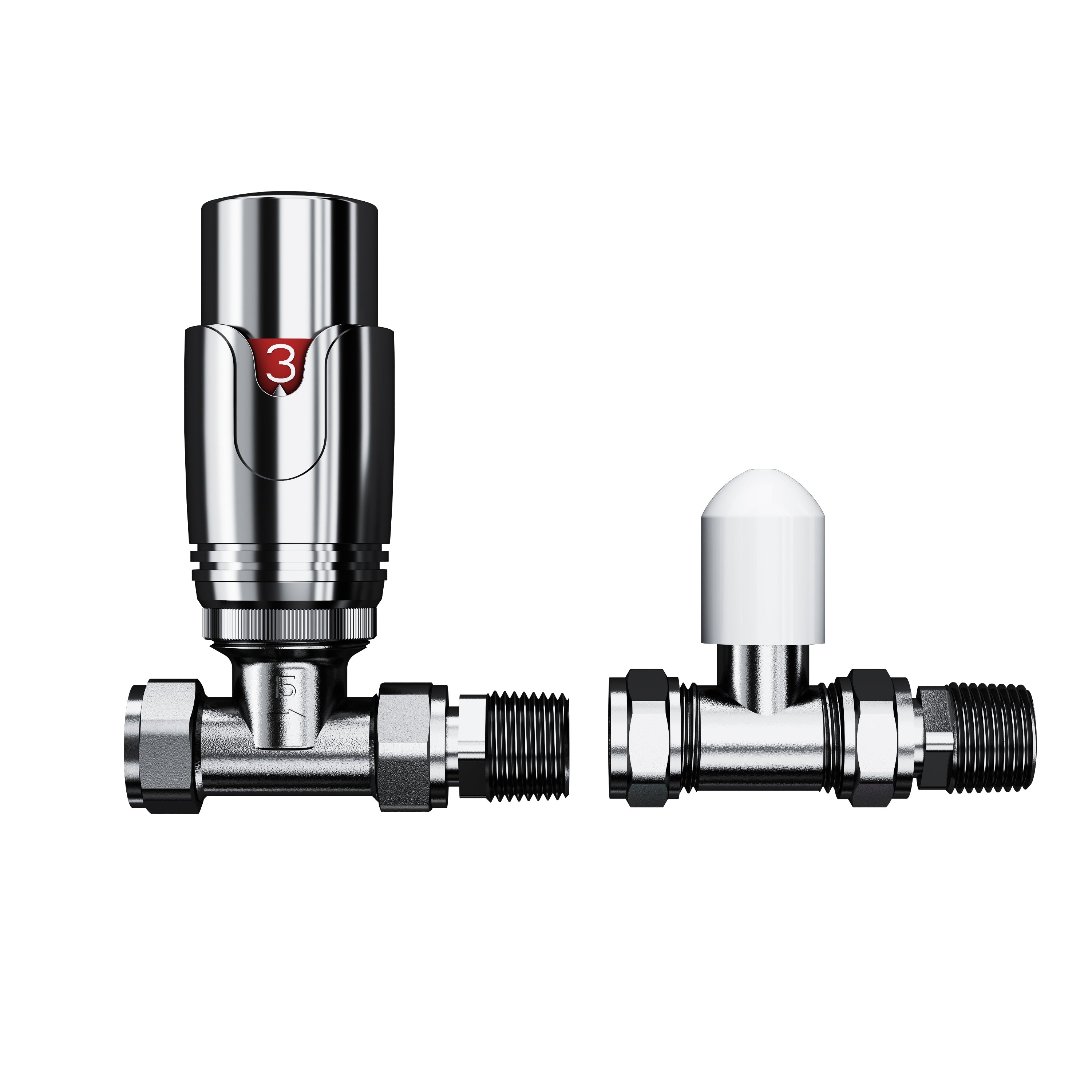 Pro 1/2" Thermostatic Radiator Valve TRV + Lockshield