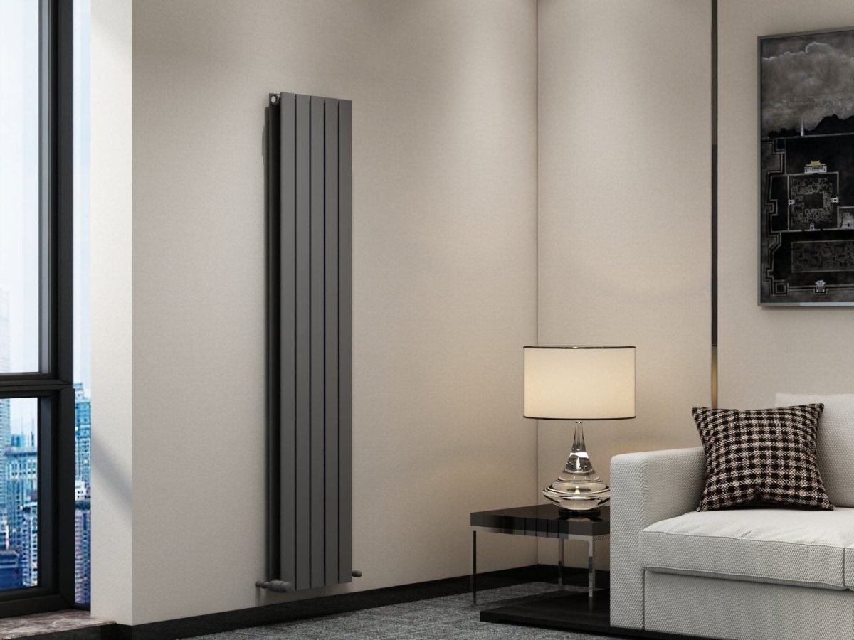 iBathUK Apex Vertical Double Slim Flat Panel Radiator, Designer Radiator, Vertical Radiators