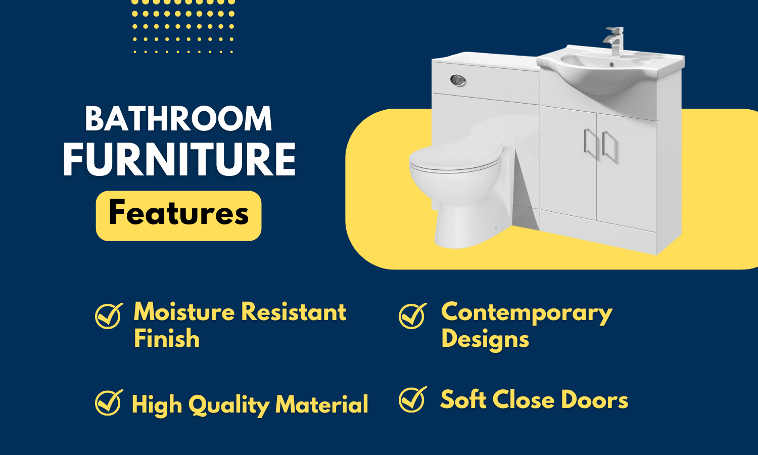 Modern bathroom furniture for UK homes - Vanity units, cabinets & more | Bathroom4Less