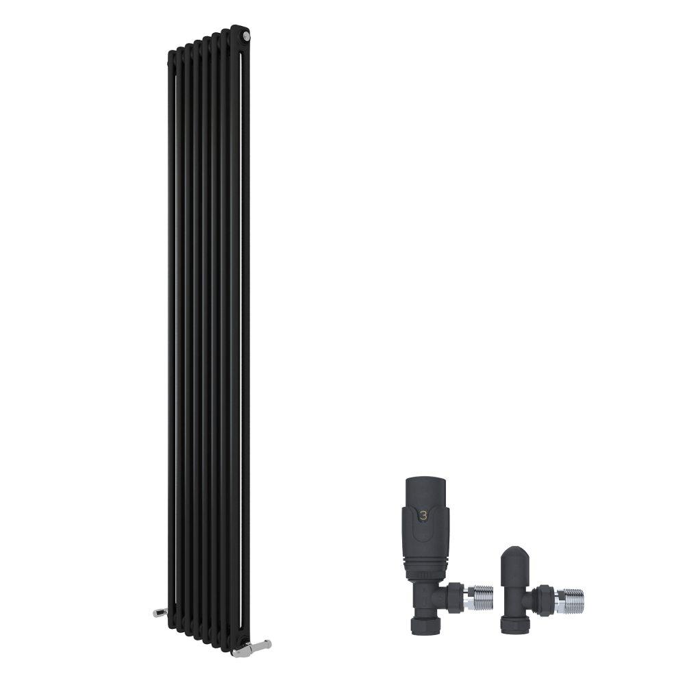 iBathUK Regency Tall Vertical Column Radiator, Double Panel Radiators, Slim Radiator, Wall Mounted for Bathroom,Kitchen,Living Room with Radiator Valve