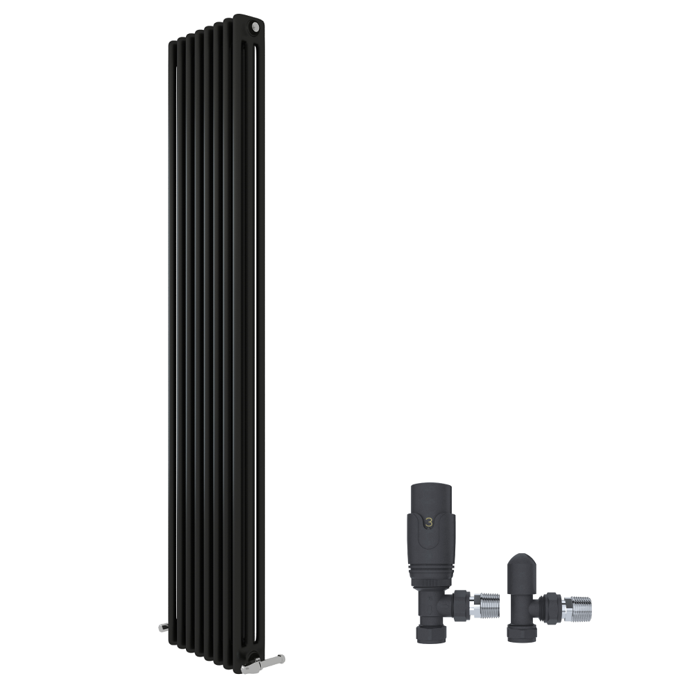 iBathUK Regency Tall Vertical Column Radiator, Triple Panel Radiators, Slim Radiator, Wall Mounted for Bathroom,Kitchen,Living Room with Radiator Valve