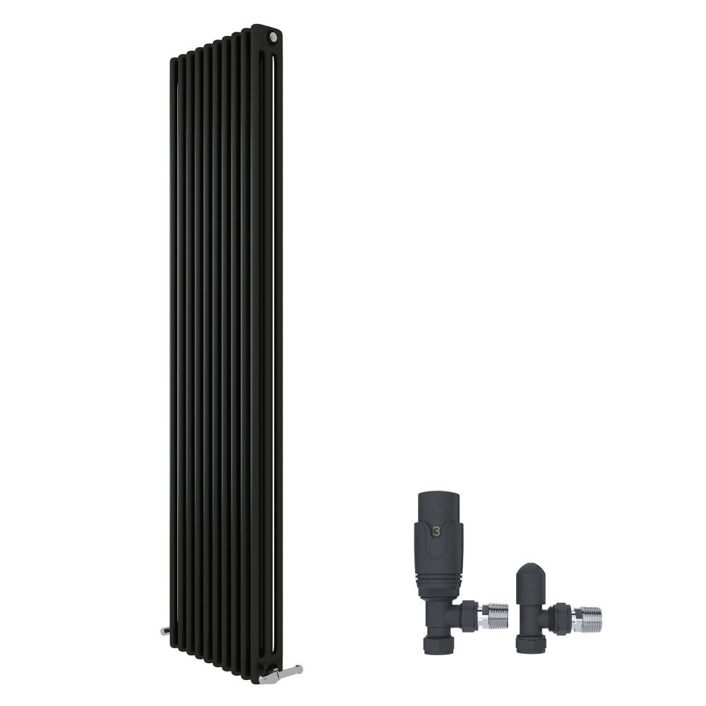 iBathUK Regency Tall Vertical Column Radiator, Triple Panel Radiators, Slim Radiator, Wall Mounted for Bathroom,Kitchen,Living Room with Radiator Valve