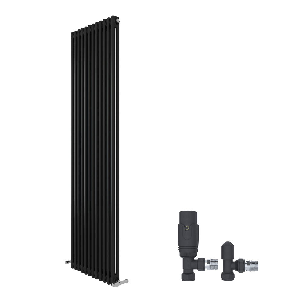 iBathUK Regency Tall Vertical Column Radiator, Double Panel Radiators, Slim Radiator, Wall Mounted for Bathroom,Kitchen,Living Room with Radiator Valve