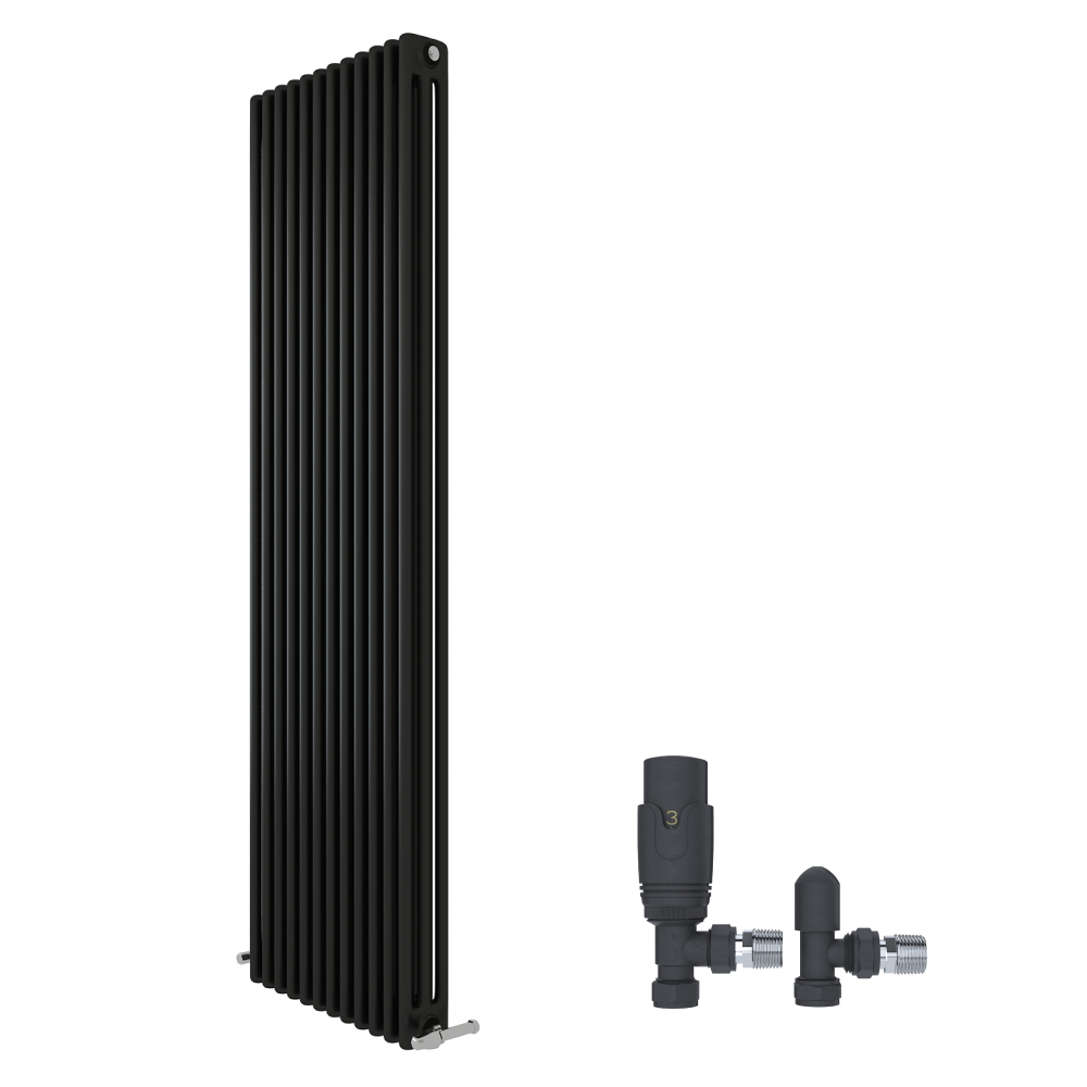 iBathUK Regency Tall Vertical Column Radiator, Triple Panel Radiators, Slim Radiator, Wall Mounted for Bathroom,Kitchen,Living Room with Radiator Valve