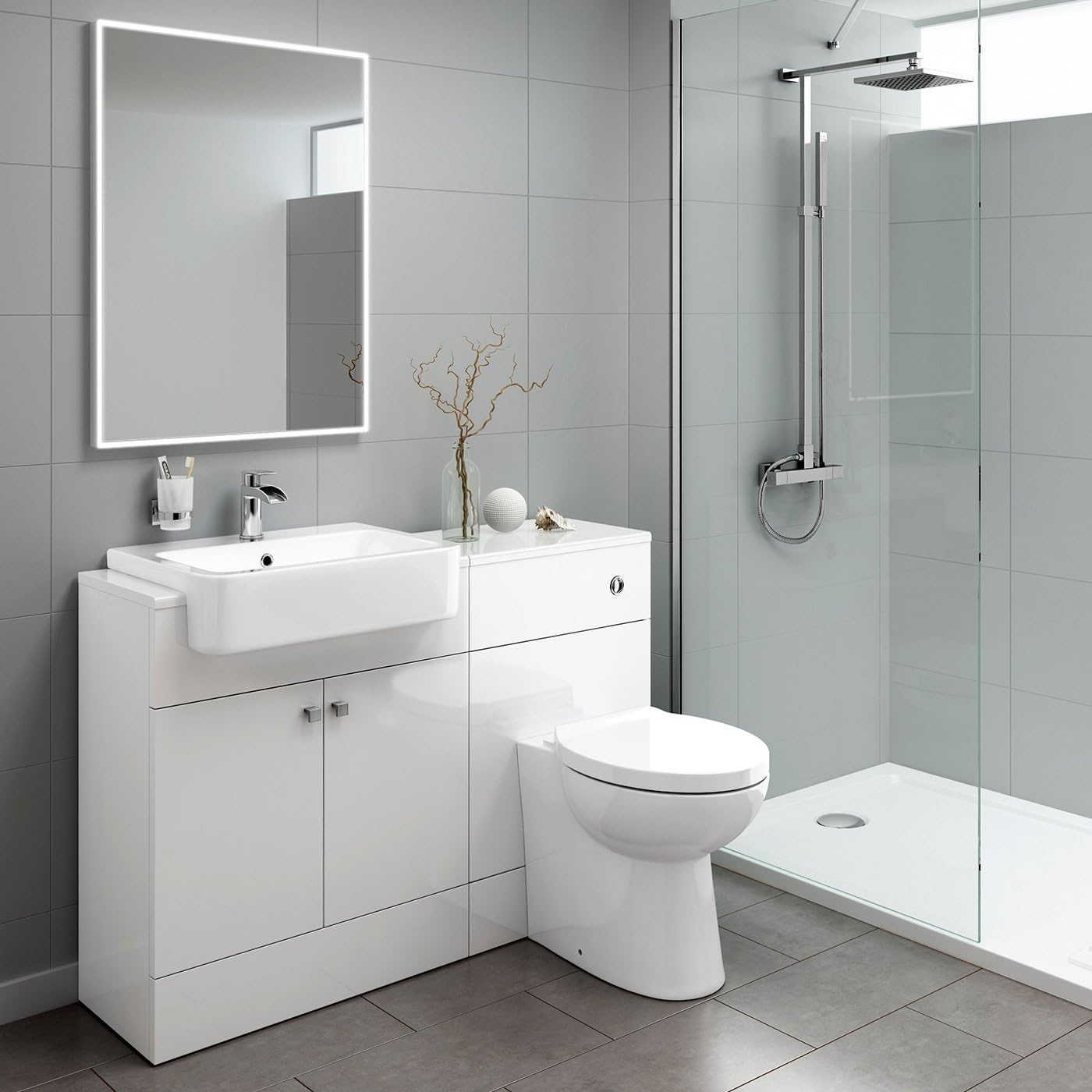 Harper Floor Standing Bathroom Suite with Standard Toilet - Elegant design, water-efficient, easy installation, and modern bathroom upgrade solution.