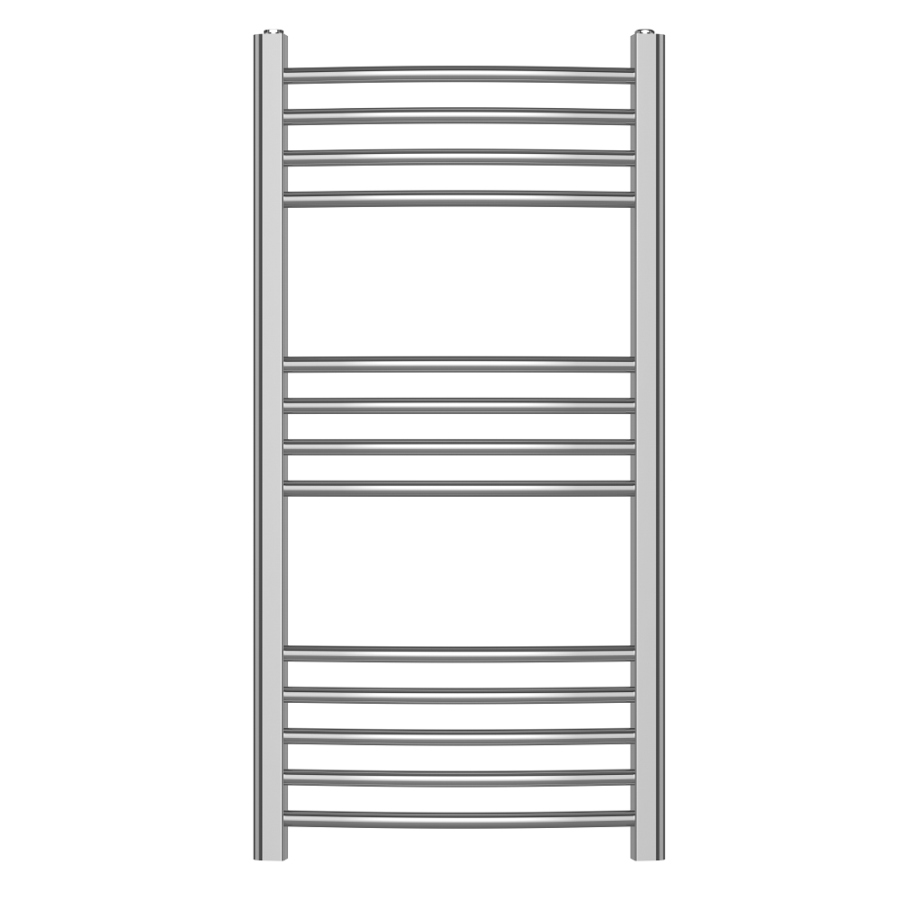 Curved Heated Towel Rail Bathroom Radiator - Chrome