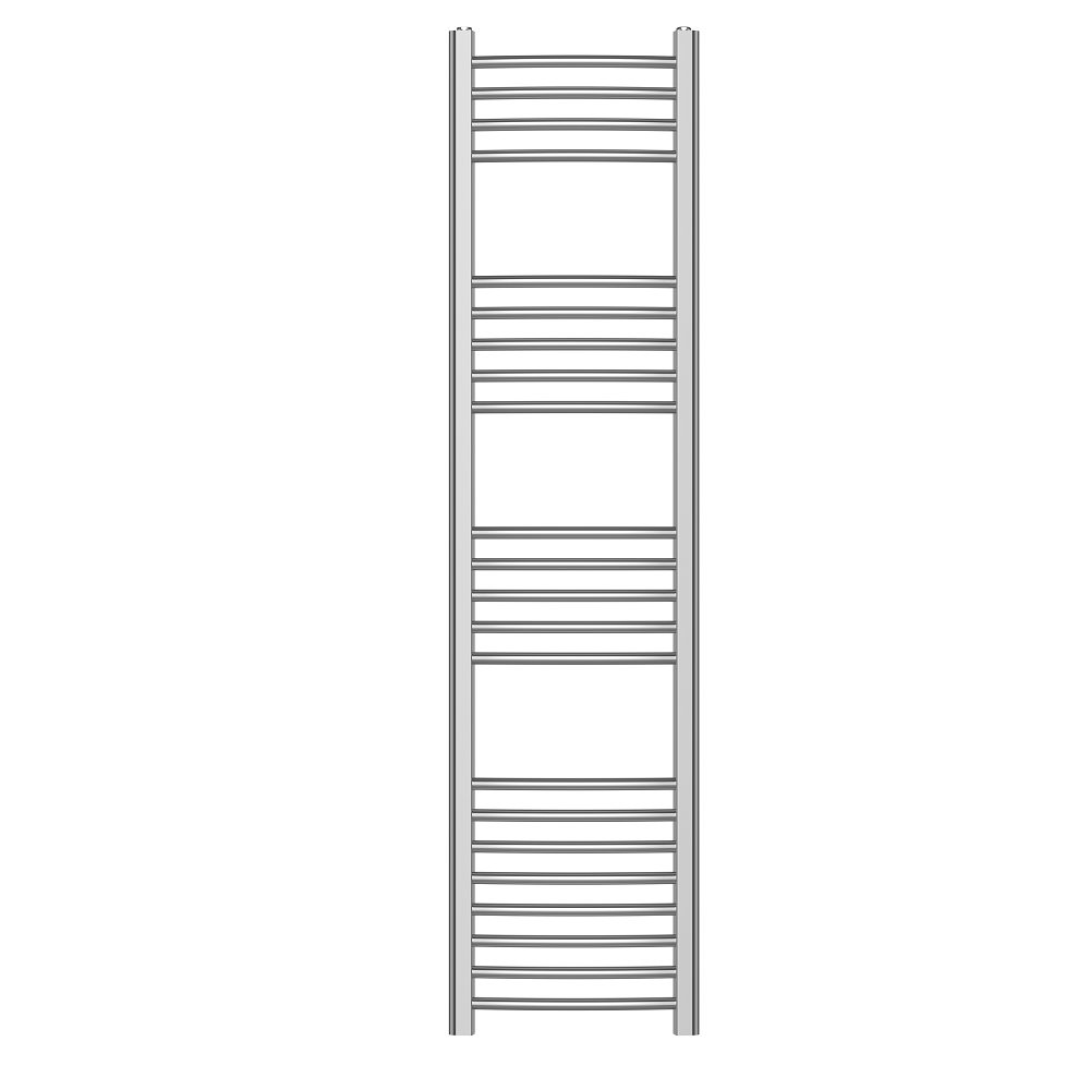 Curved Heated Towel Rail Bathroom Radiator - Chrome