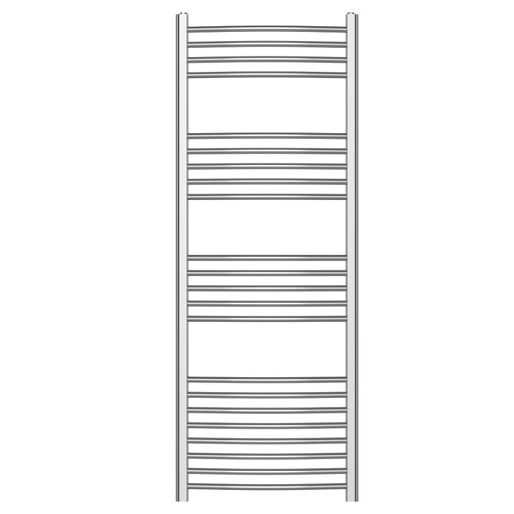 Curved Heated Towel Rail Bathroom Radiator - Chrome