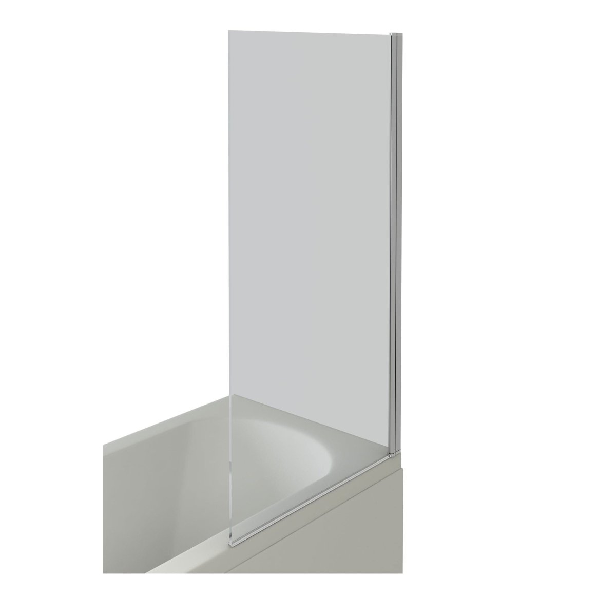 Modern Square Edge Straight Bath Screen - 6mm Glass - 1400mm x 800mm - Chrome