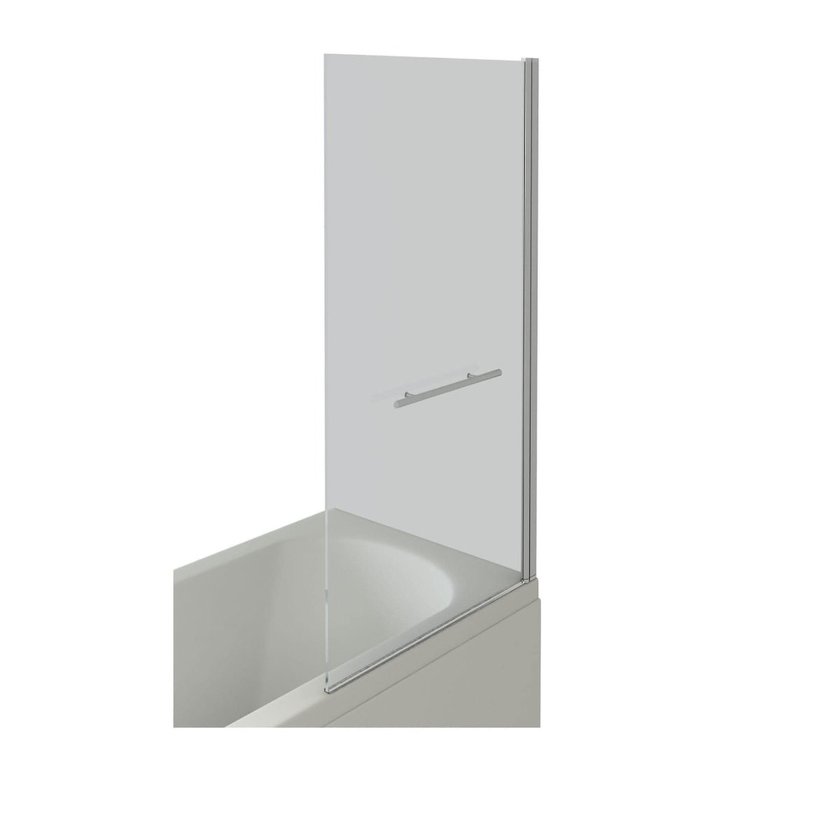 Modern Square Edge Bath Screen With Towel Rail - 6mm Glass - 1400mm x 800mm - Chrome