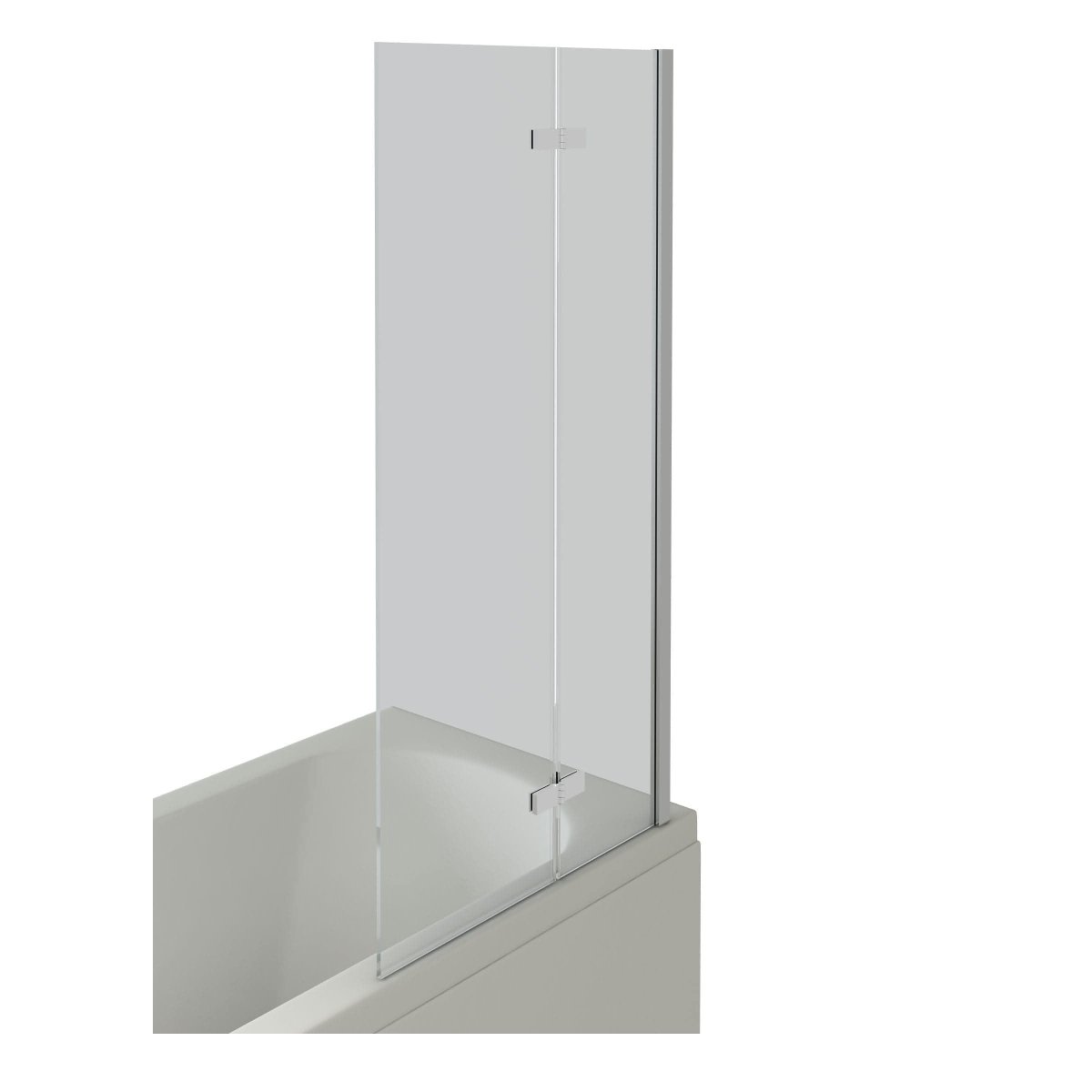 Modern Shower Bath Screen - 6mm Glass - 1400mm x 750mmm - Chrome