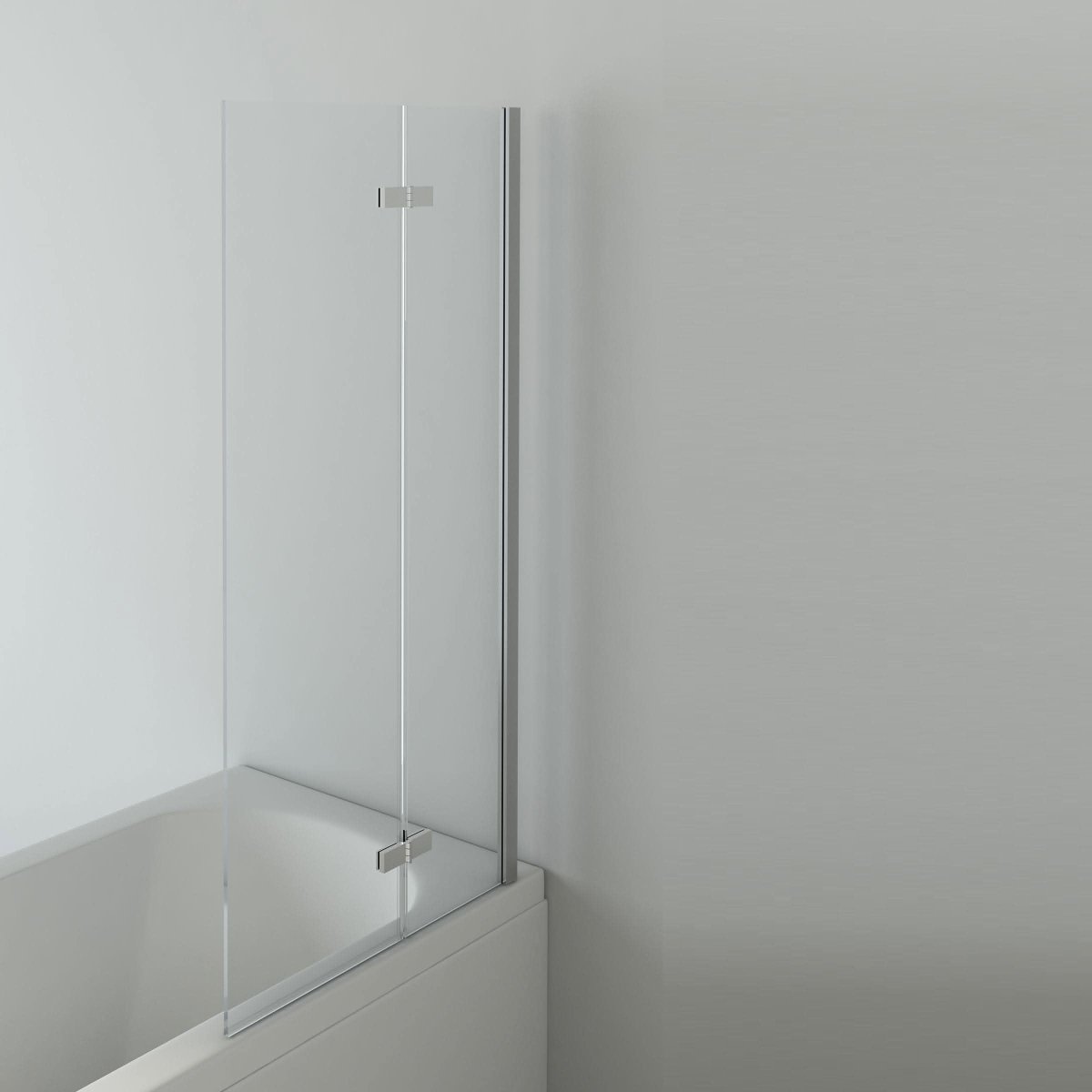 Modern Shower Bath Screen - 6mm Glass - 1400mm x 750mmm - Chrome