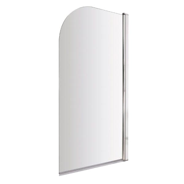 Nuie Bath Screens,Nuie,Bath Accessories Nuie Pacific Round Top Hinged Shower Bath Screen - 1430mm x 785mm - Polished Chrome