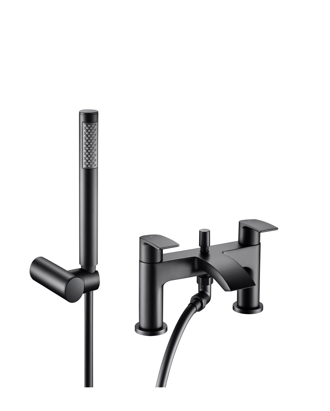 Stylish Carter Bath Shower Mixer in Matte Black finish, featuring a modern design with dual handles and a sleek spout, perfect for contemporary bathrooms. Ideal for enhancing your bathroom décor and providing a luxurious shower experience.