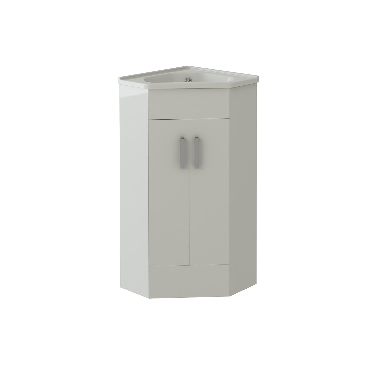 Krona Corner Cloakroom Vanity Unit and basin - 400mm Wide, compact design, space-saving solution for modern UK bathrooms.