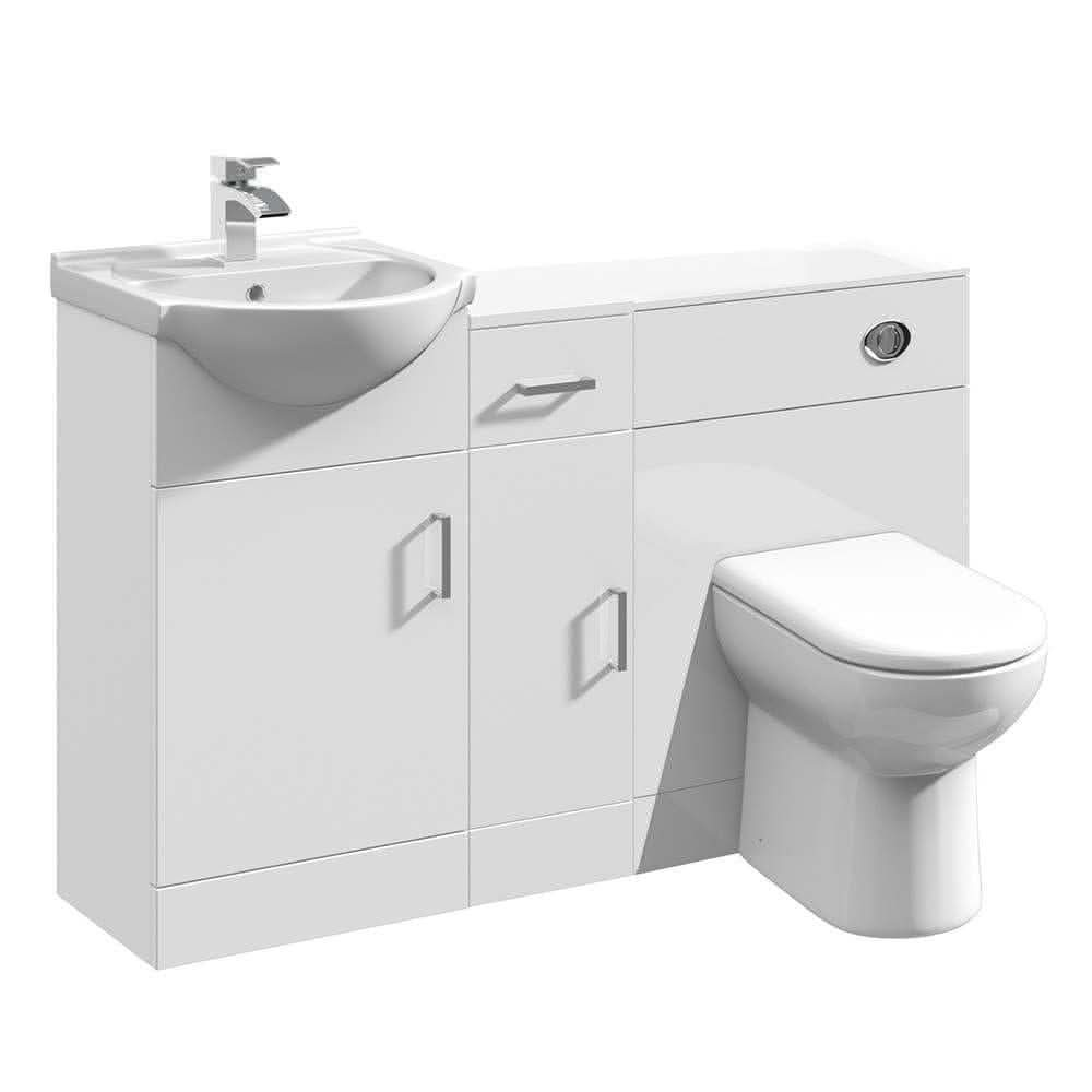 VeeBath 1200mm Bathroom Vanity Unit Cabinet Combination Set WC Toilet Unit Pan Cupboard