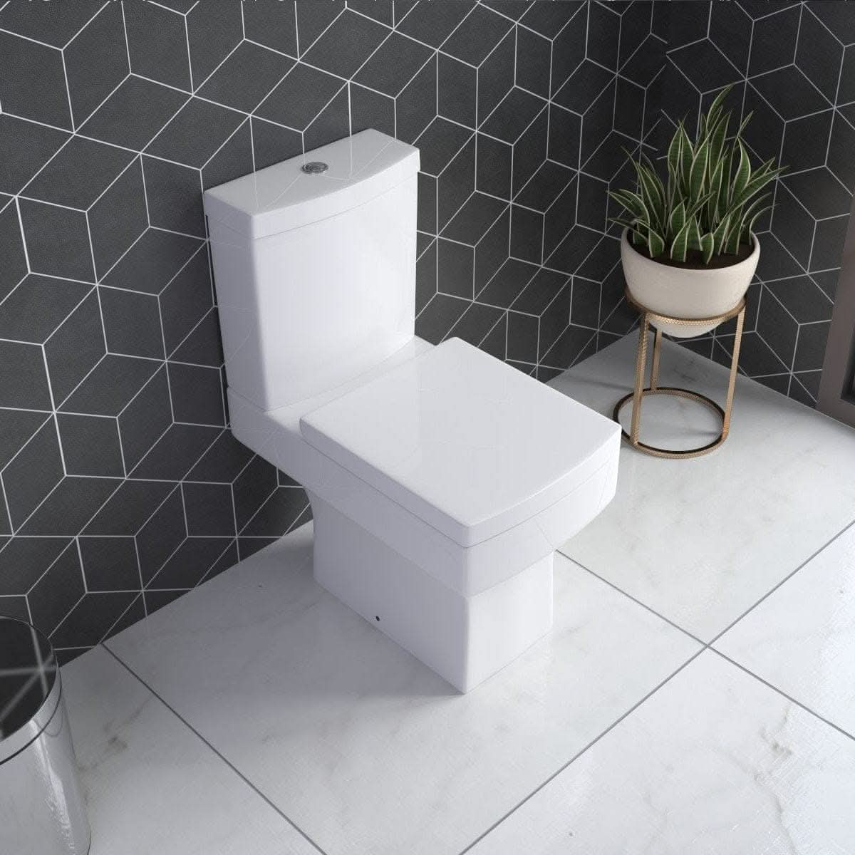 Belfort Ceramic Close Coupled Toilet White Bathroom4Less