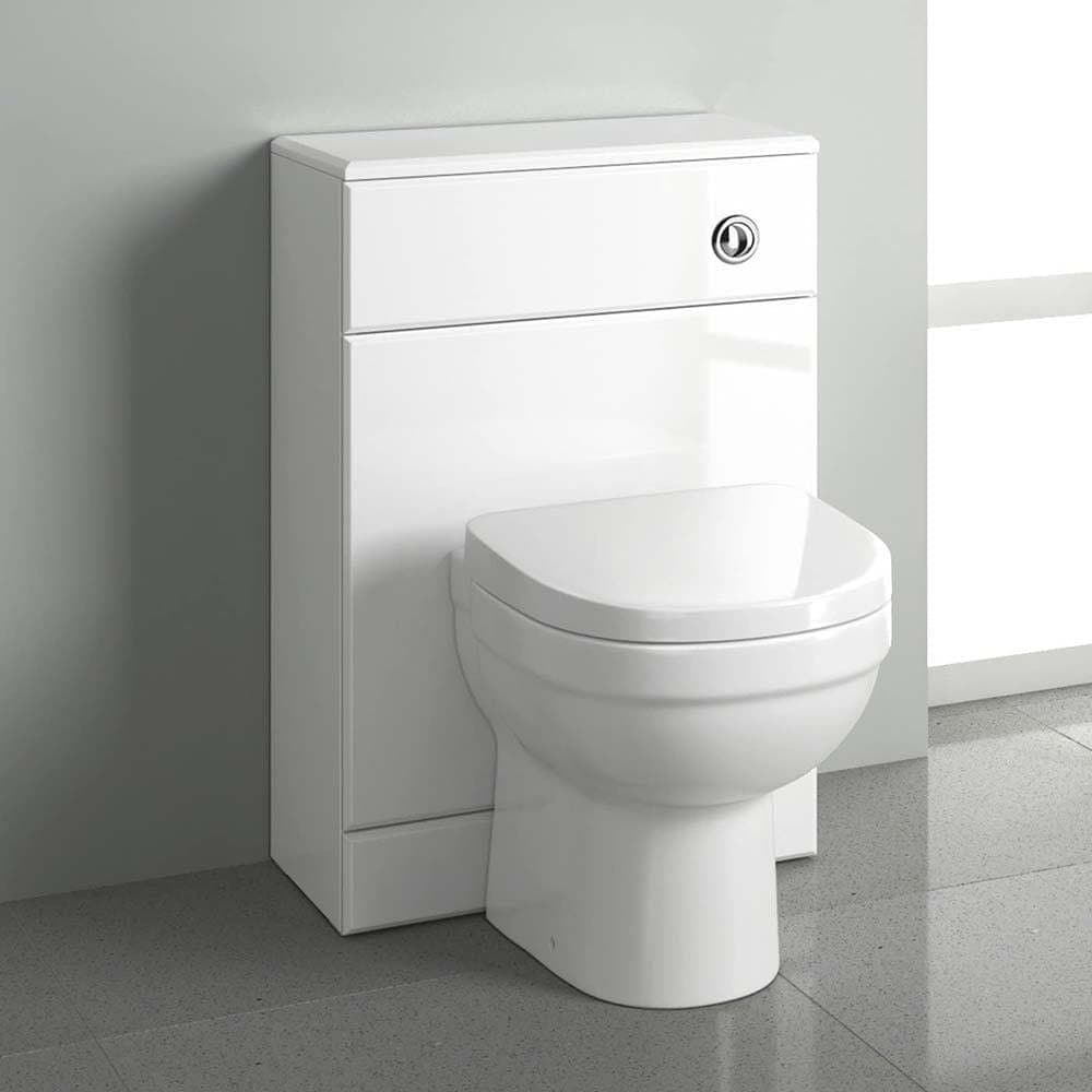IBathUk Gloss White Back To Wall Concealed Cistern Toilet Bathroom Furniture 500 x 300
