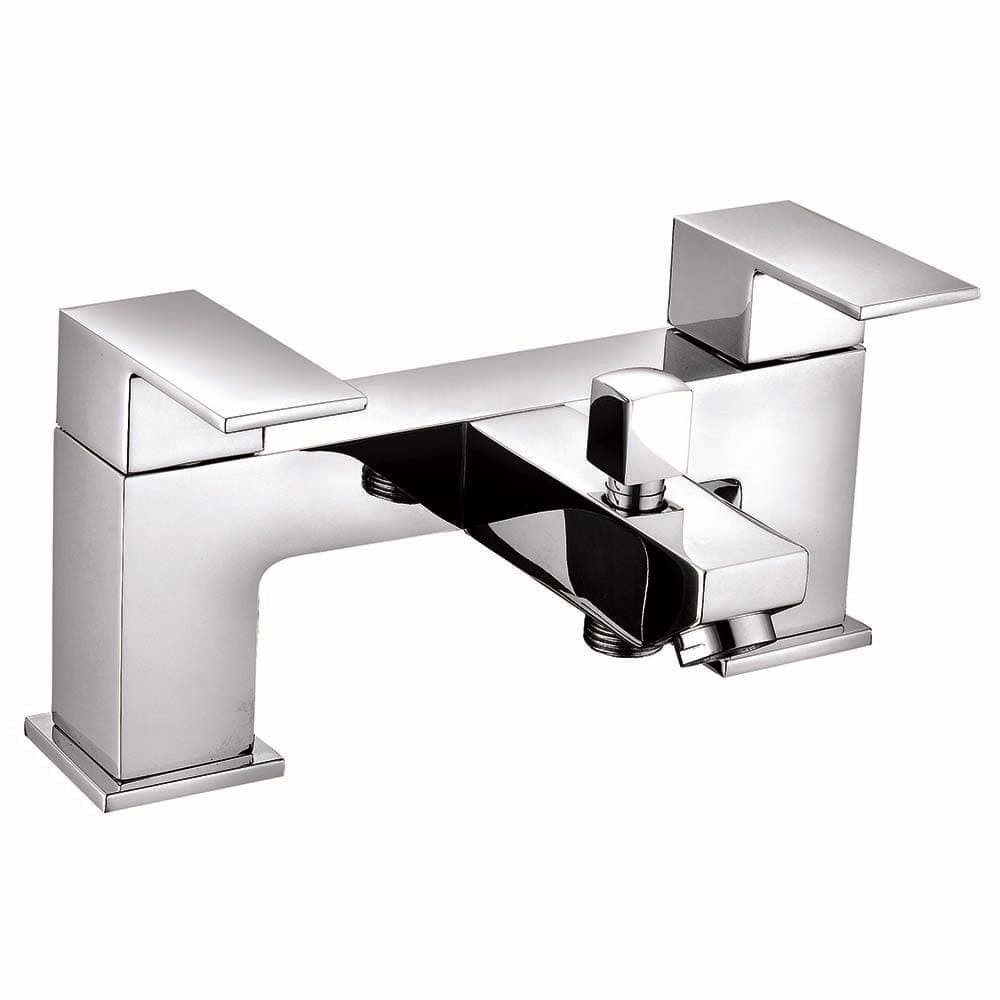 VeeBath Margate Bath Basin Taps Set Designer Chrome Sink Tap & Bath Shower Mixer