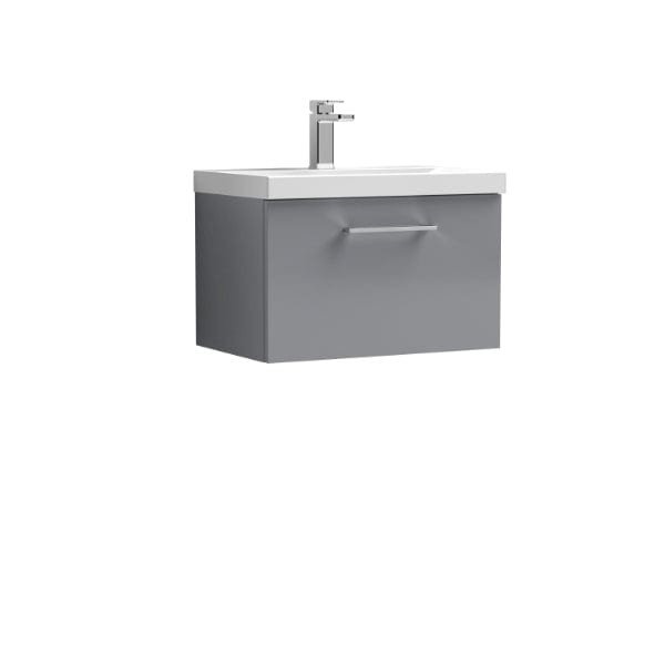 Nuie Wall Hung Vanity Units,Modern Vanity Units,Basins With Wall Hung Vanity Units,Nuie Cloud Grey Nuie Arno 1 Drawer Wall Hung Vanity Unit With Basin-3 600mm Wide