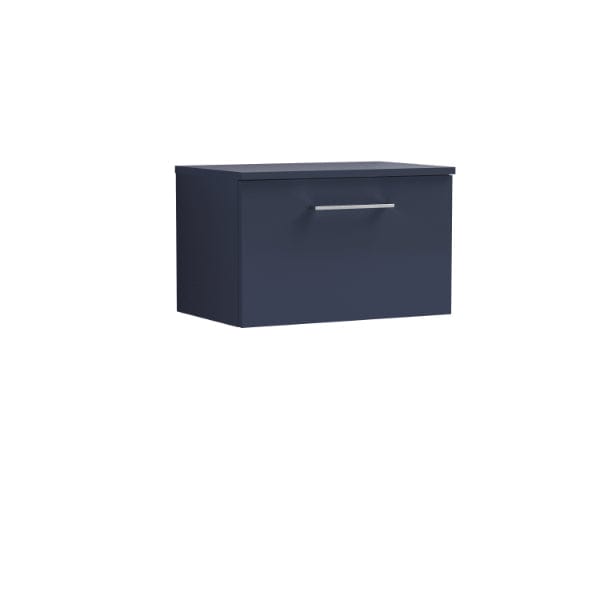 Nuie Wall Hung Vanity Units,Modern Vanity Units,Basins With Wall Hung Vanity Units, Nuie Electric Blue Nuie Arno 1 Drawer Wall Hung Vanity Unit With Worktop 600mm Wide