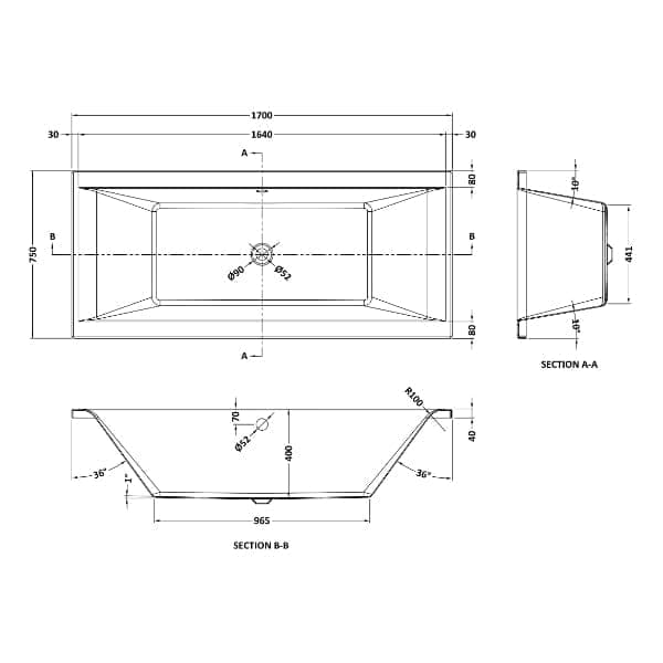 Nuie Double Ended Baths,Nuie,Standard Baths Nuie Asselby Double Ended Bath - White