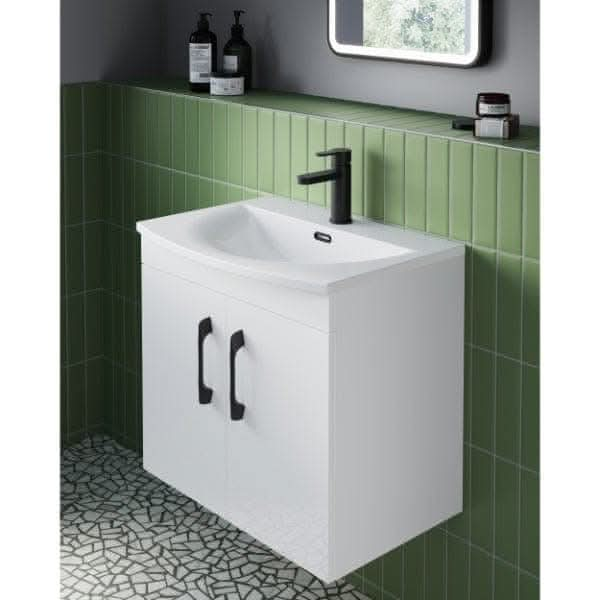 Nuie Wall Hung Vanity Units,Modern Vanity Units,Basins With Wall Hung Vanity Units,Nuie Nuie Athena 2 Door Wall Hung Vanity Unit With Basin-2 500mm Wide