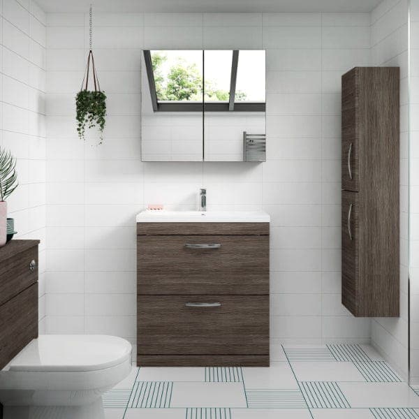 Nuie Wall Hung Vanity Units,Modern Vanity Units,Basins With Wall Hung Vanity Units,Nuie Nuie Athena 2 Drawer Wall Hung Vanity Unit With Basin-1 600mm Wide