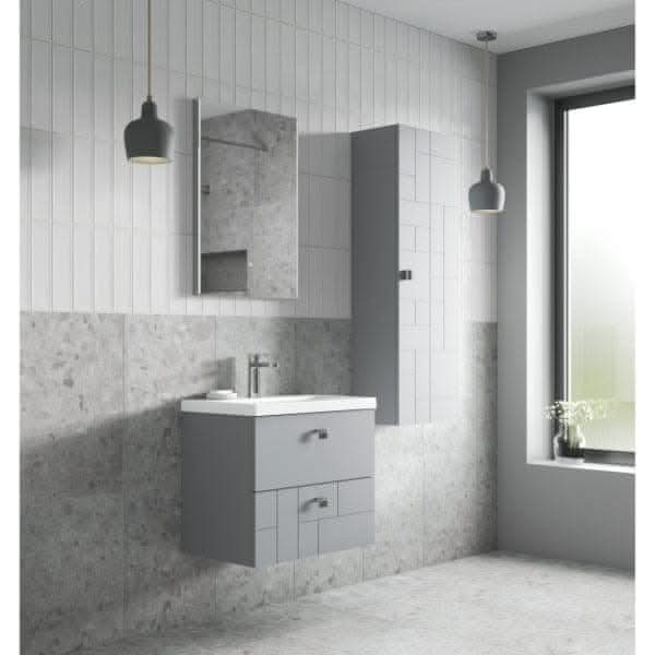 Nuie Wall Hung Vanity Units,Modern Vanity Units,Basins With Wall Hung Vanity Units,Nuie Nuie Blocks 2 Drawer Wall Hung Vanity Unit With Basin-1 500mm Wide