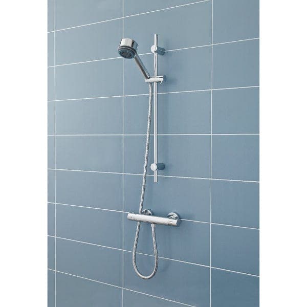 Nuie Bar Shower Valves Nuie Bottom Outlet Minimalist Thermostatic Bar Shower Valve - Chrome