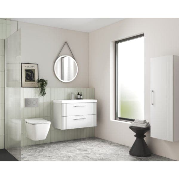 Nuie Wall Hung Vanity Units,Modern Vanity Units,Basins With Wall Hung Vanity Units,Nuie Nuie Deco 2 Drawer Wall Hung Vanity Unit With Basin-4 600mm Wide