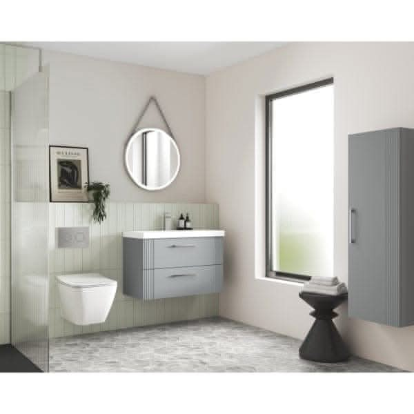 Nuie Wall Hung Vanity Units,Modern Vanity Units,Basins With Wall Hung Vanity Units,Nuie Nuie Deco 2 Drawer Wall Hung Vanity Unit With Basin-4 600mm Wide